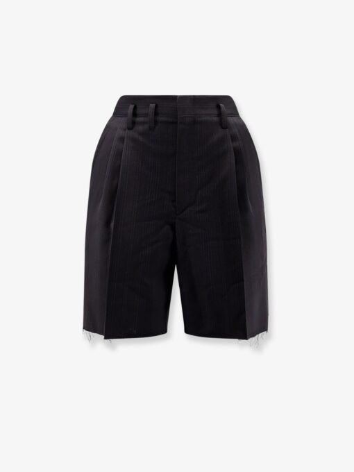 Striped virgin wool shorts