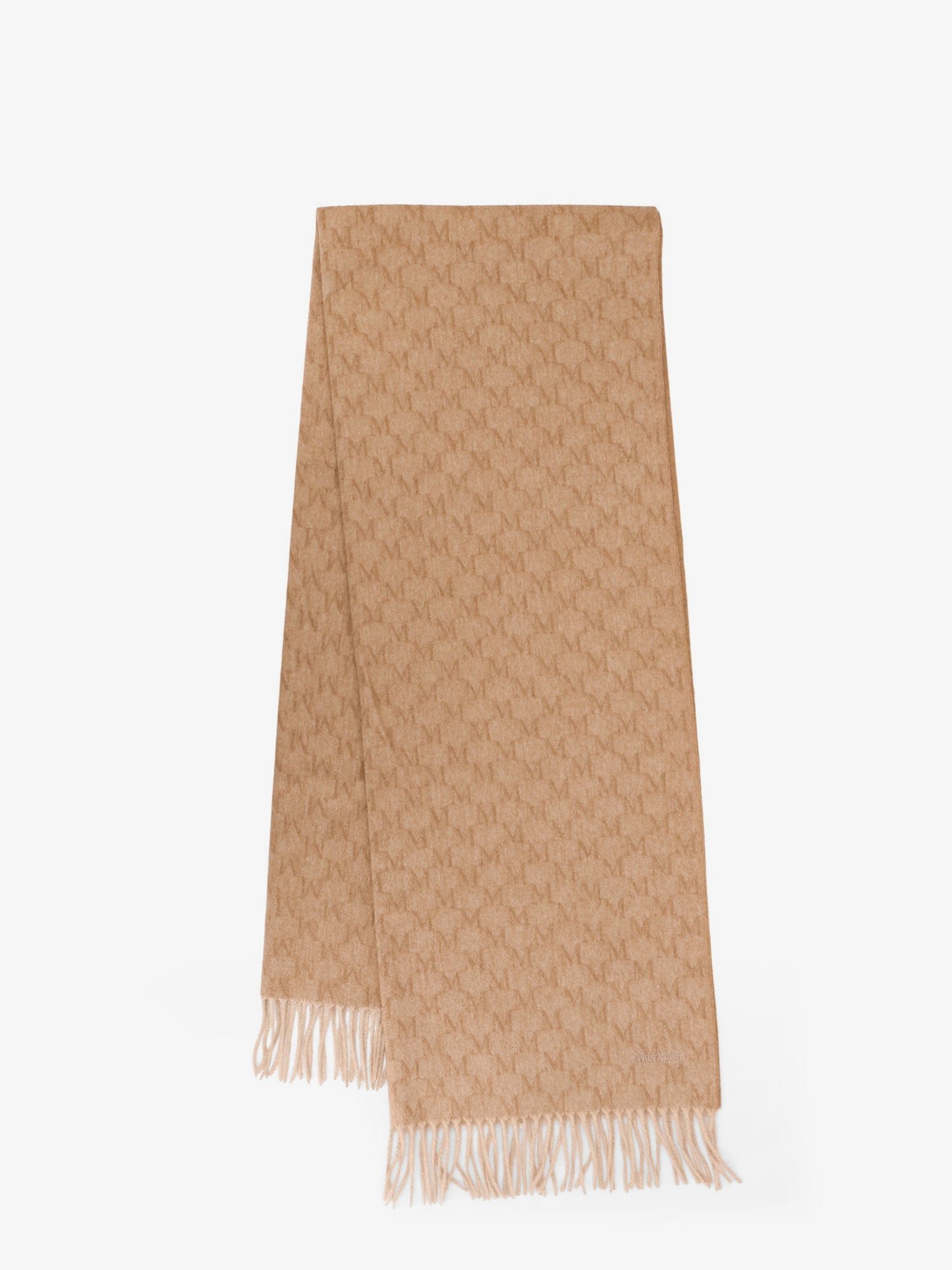 Logo camel scarf with all-over logo
