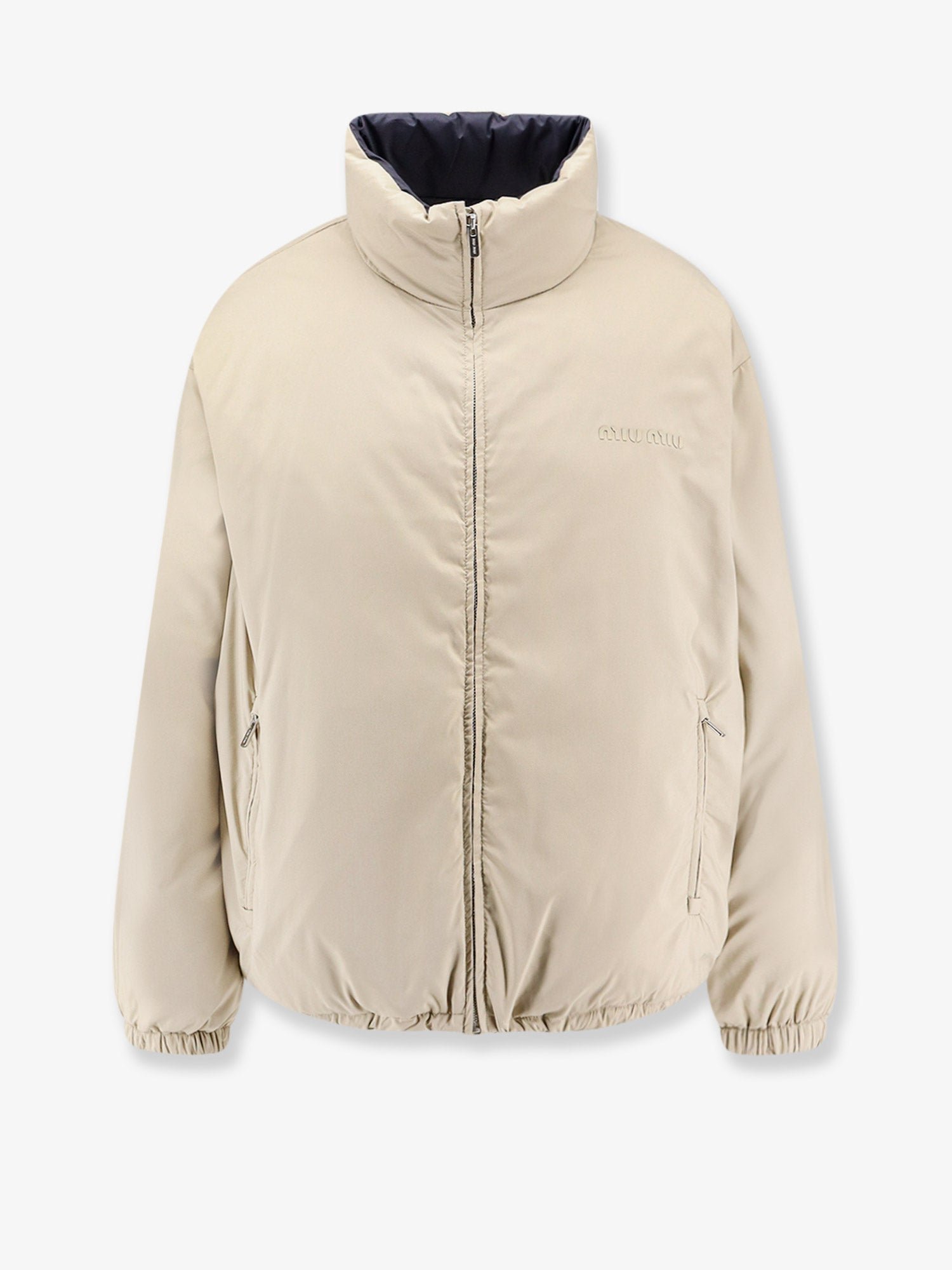 Reversible nylon down jacket