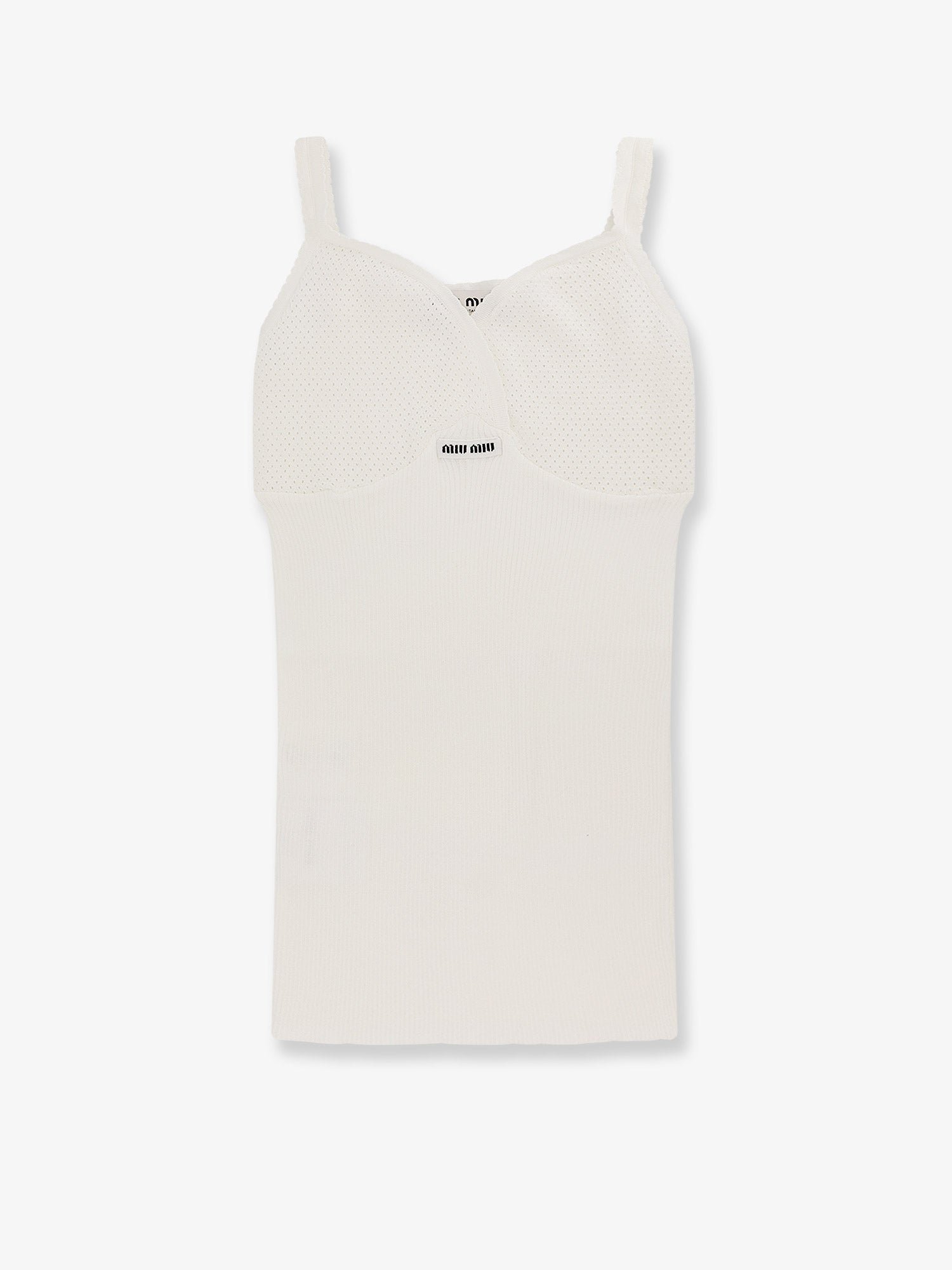 Perforated cotton tank top