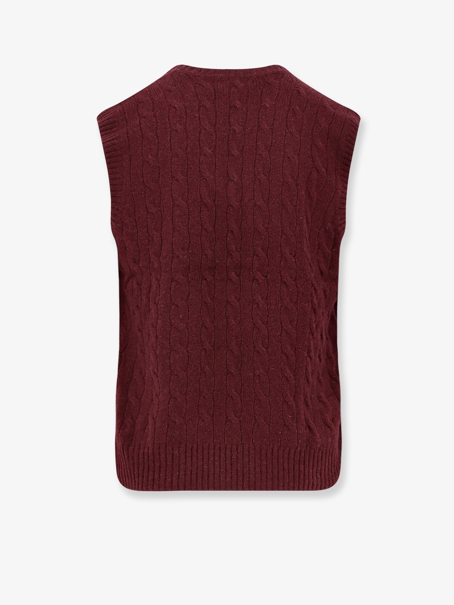 Cable knit wool and cashmere vest - Image 2