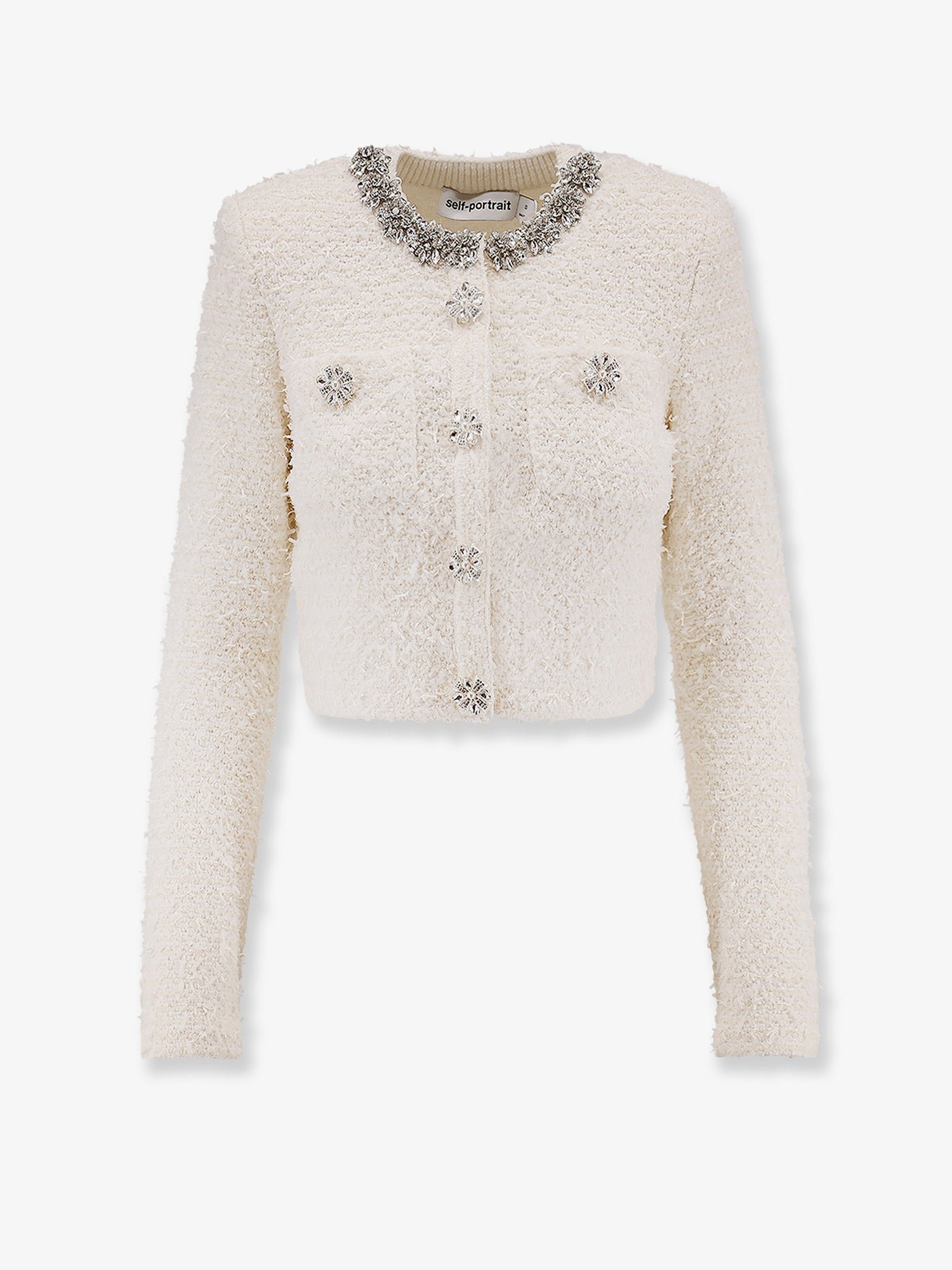 Cotton blend cardigan with rhinestones