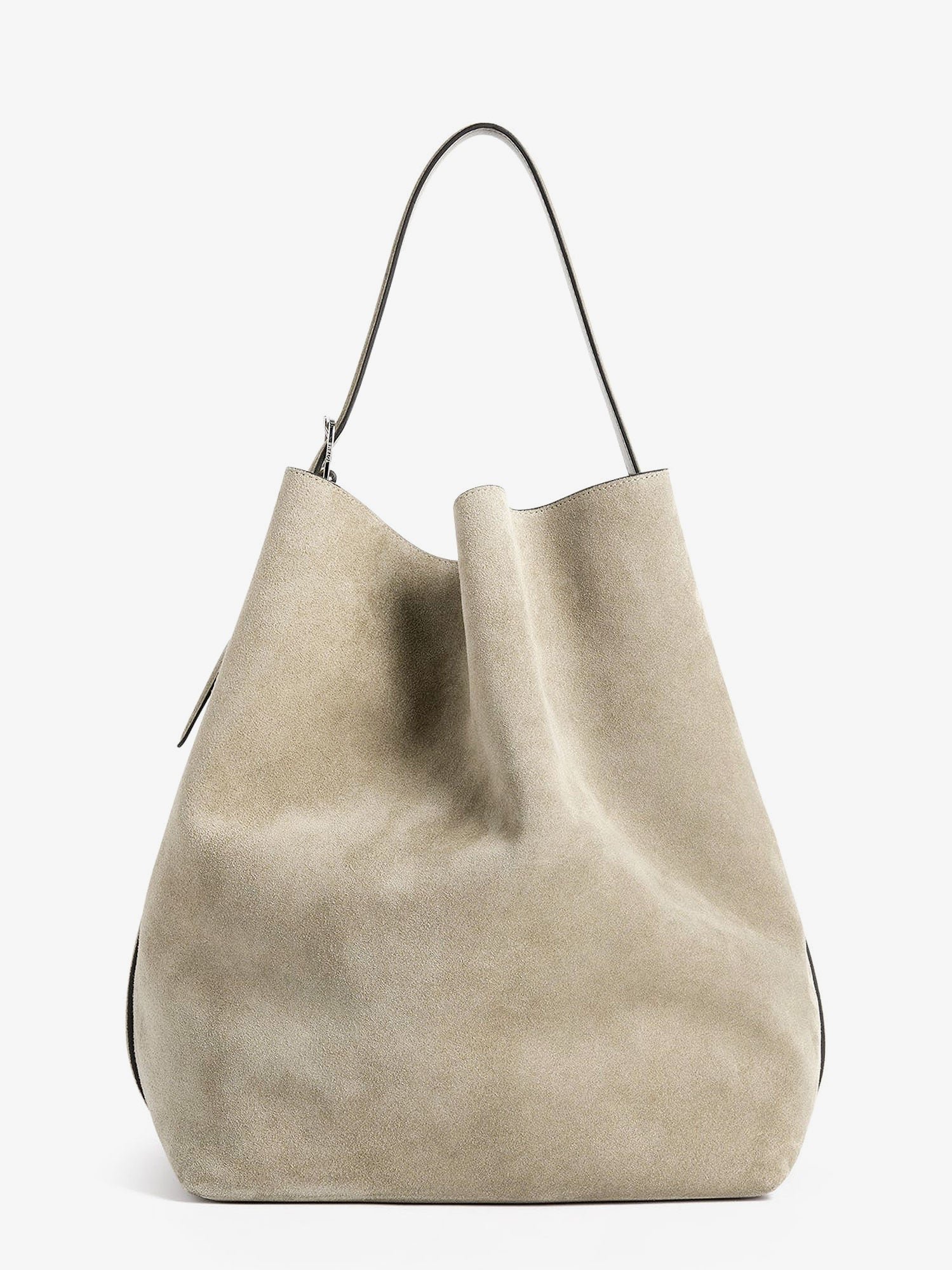 Suede Belted Tote shoulder bag