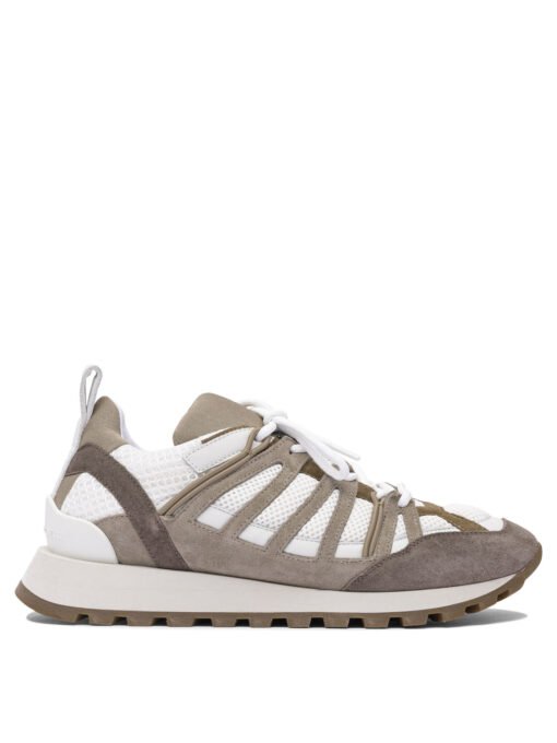 Suede and techno fabric "Runners" sneaker with Shiny Loop Detail