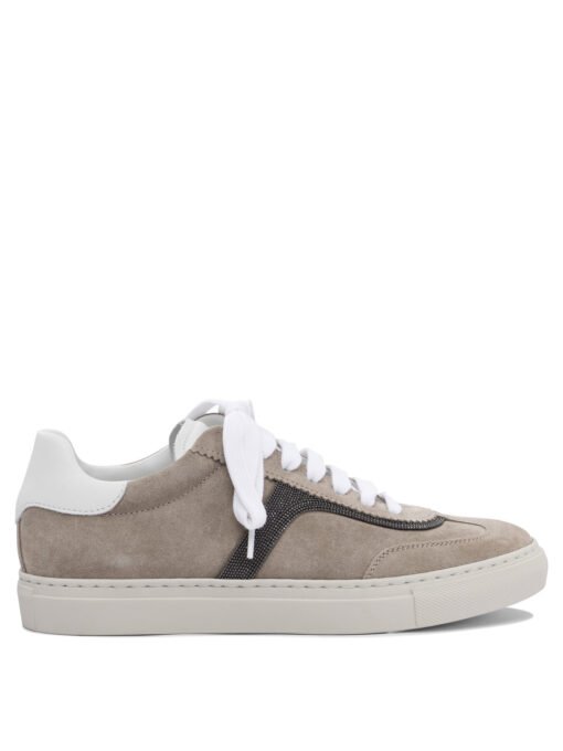 Suede sneakers with monil detailing