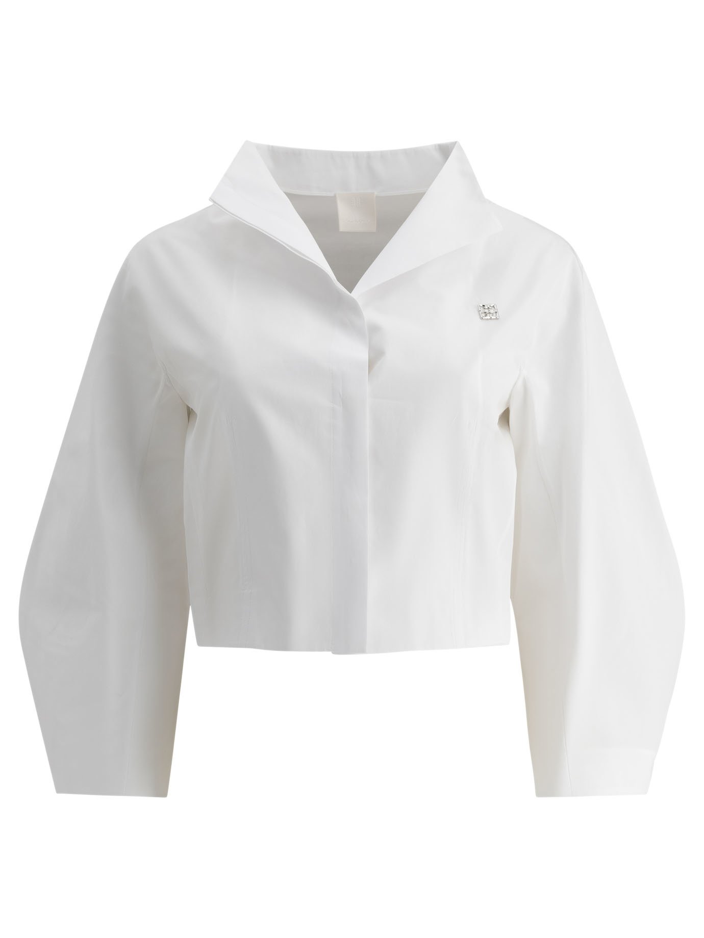 Cropped poplin shirt
