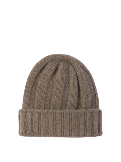 Ribbed cashmere beanie