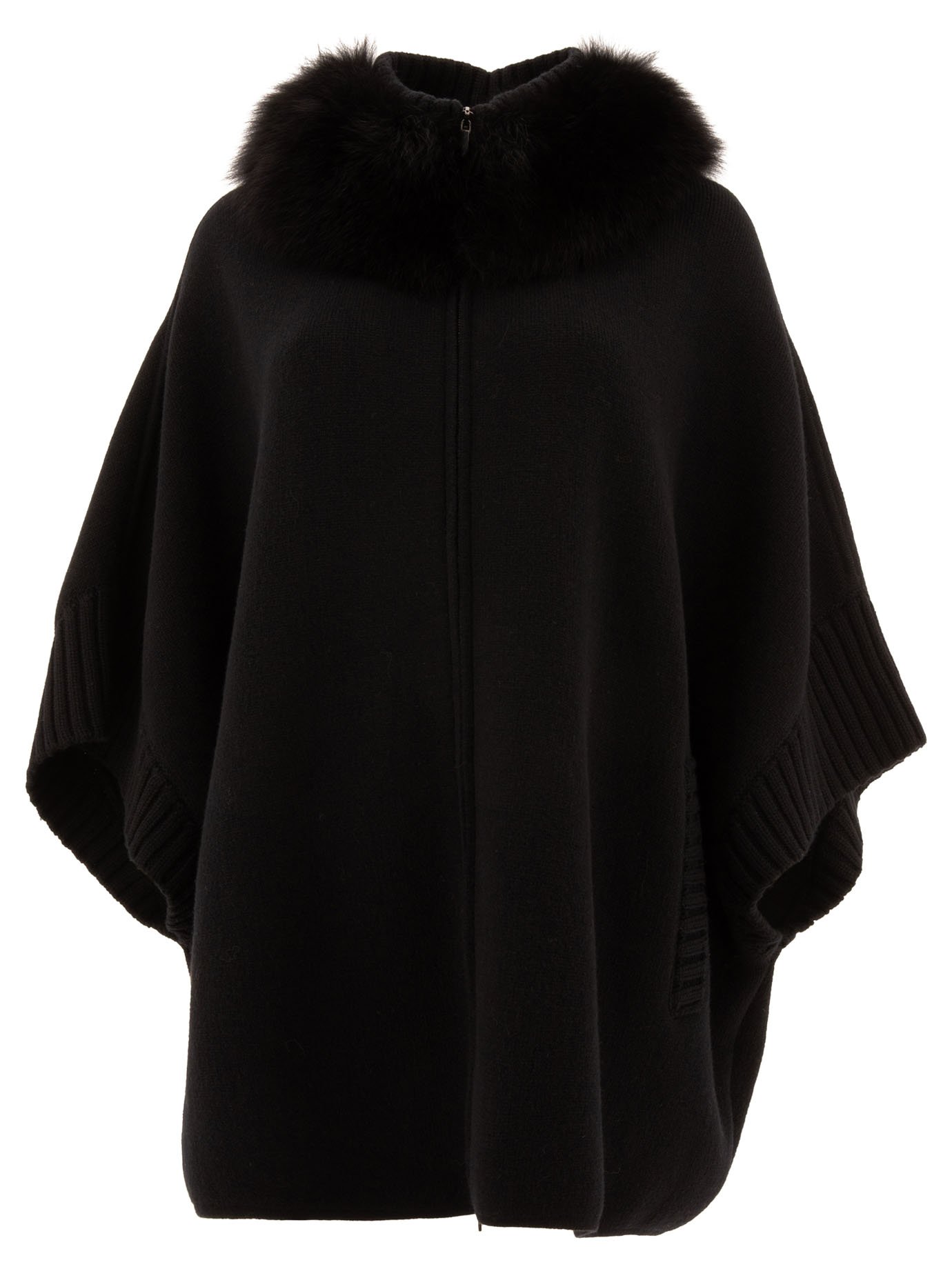 Wool and cashmere poncho