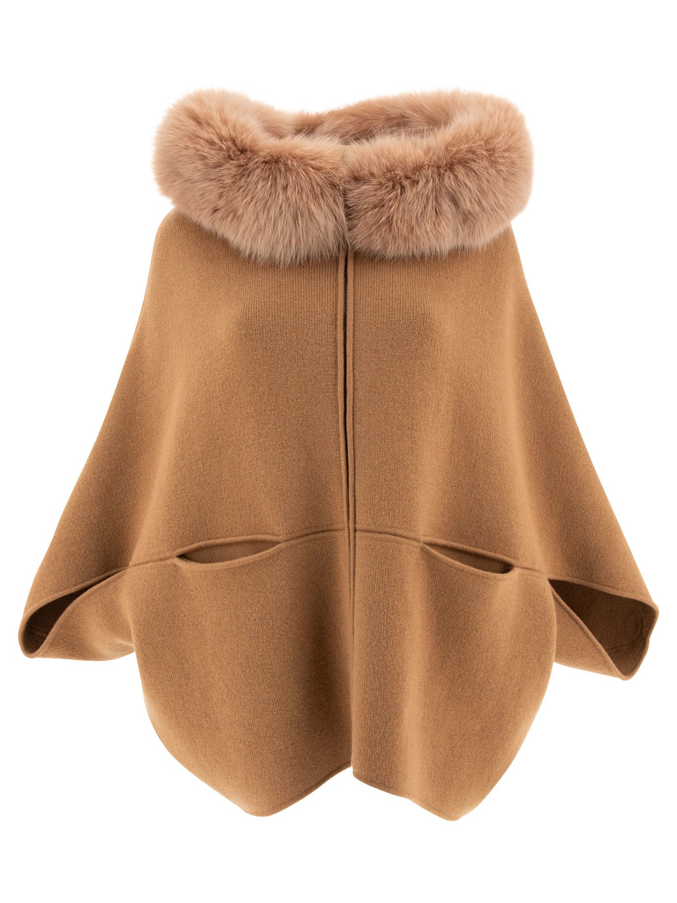 Wool and cashmere poncho