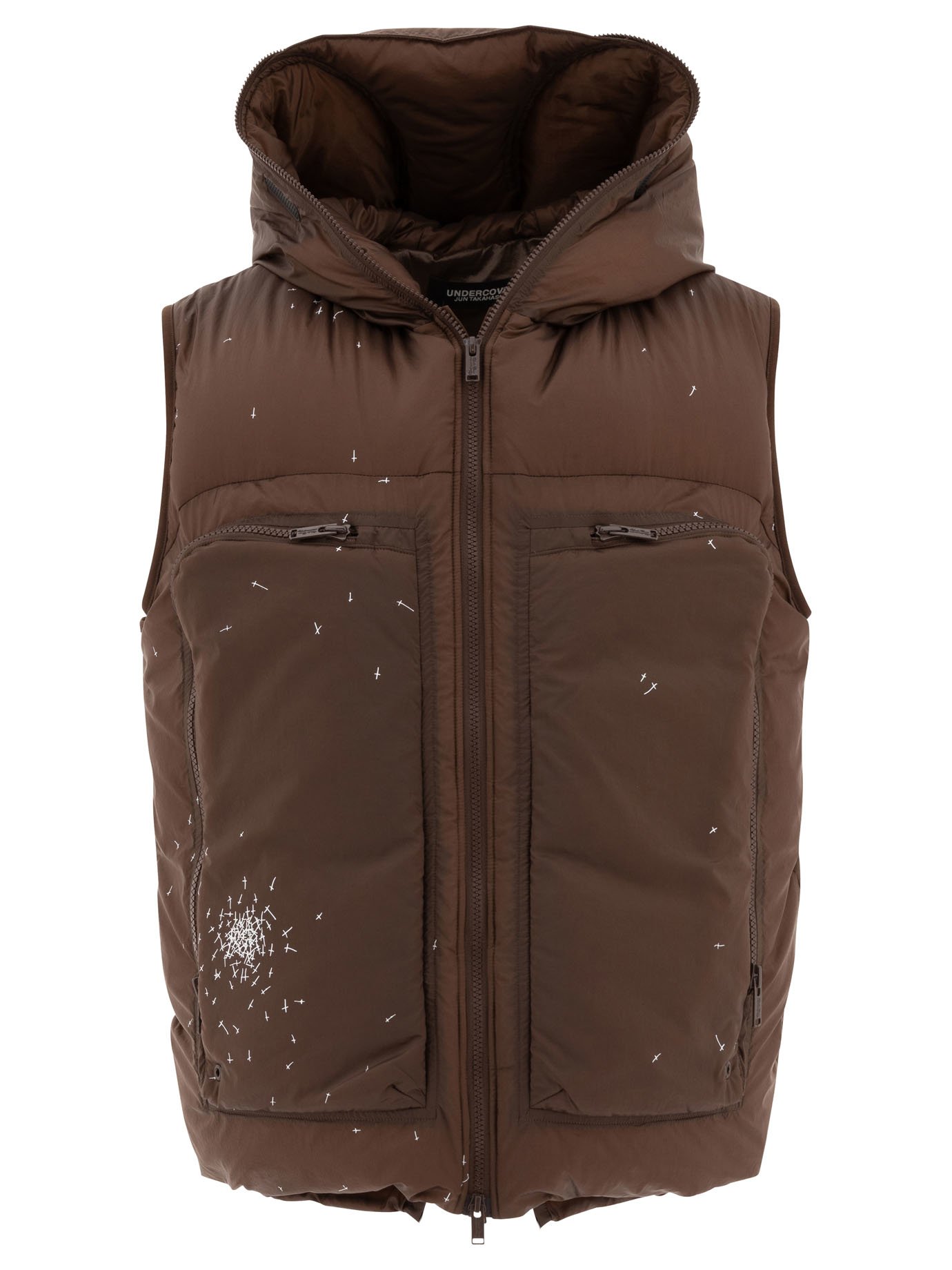 Vest jacket with cross print