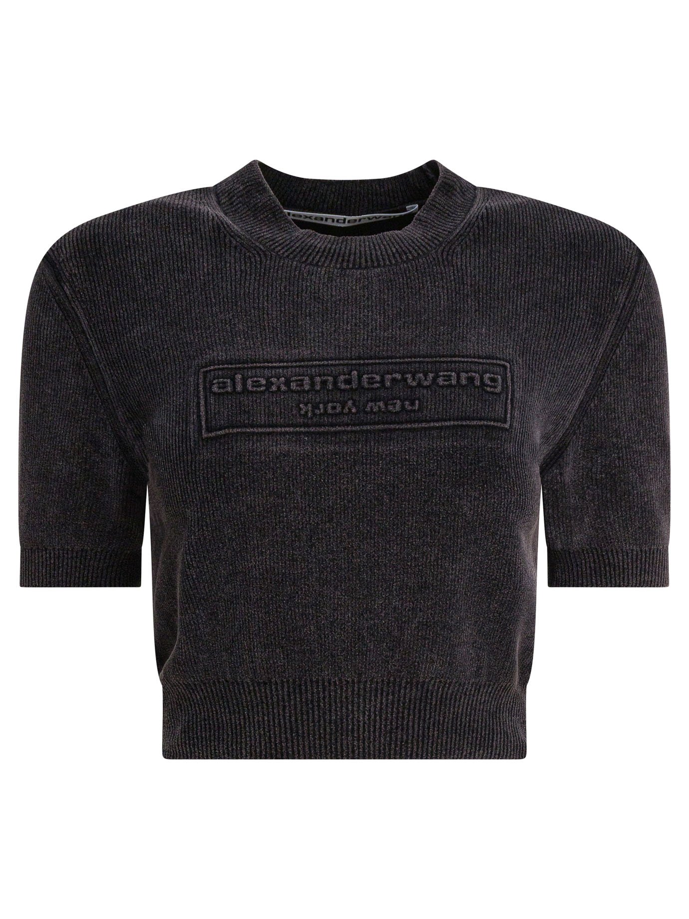 Cropped crew neck t-shirt