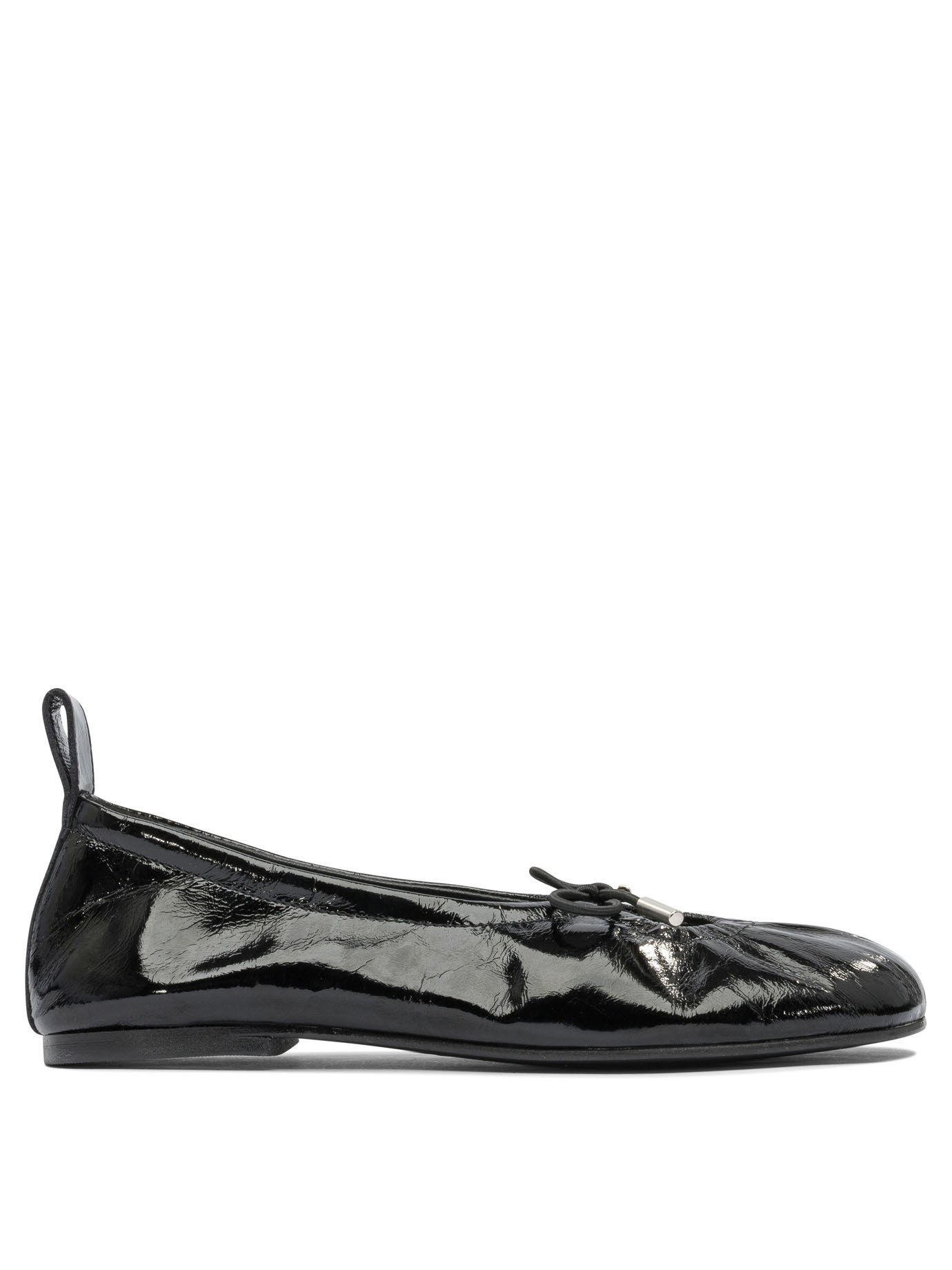 Rosalind Onix Black Leather Ballet Flats
