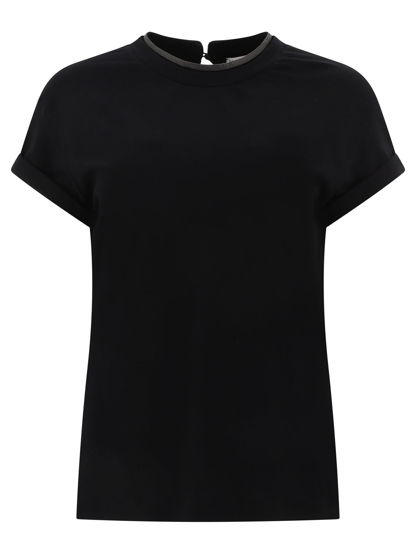 Cotton jersey T-shirt with Precious Faux Layering