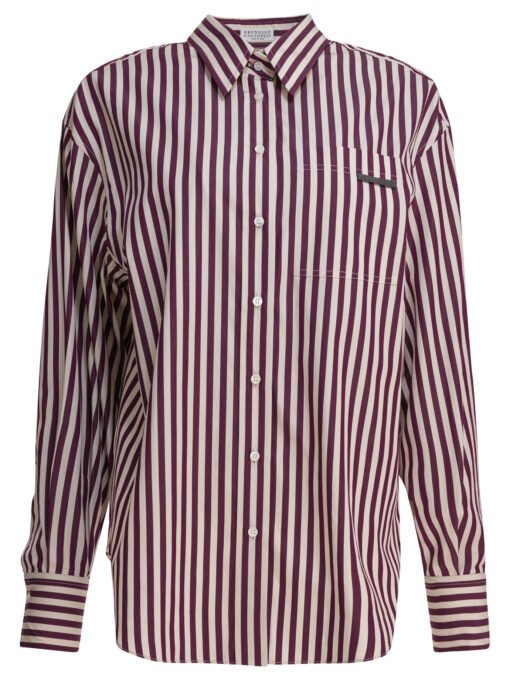 Cotton poplin shirt with Shiny Tab