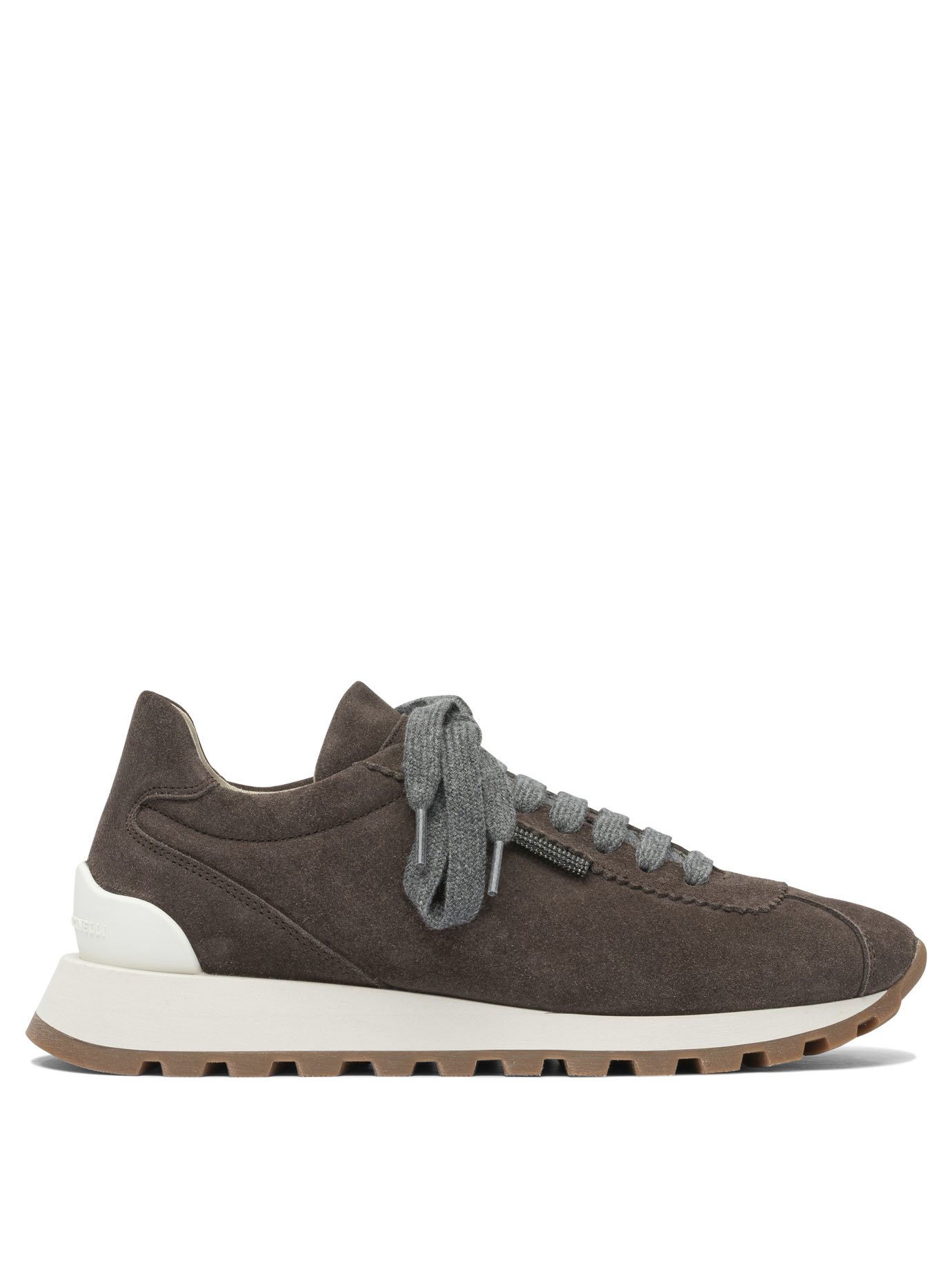 Suede "Runners" Sneakers with Shiny Tab