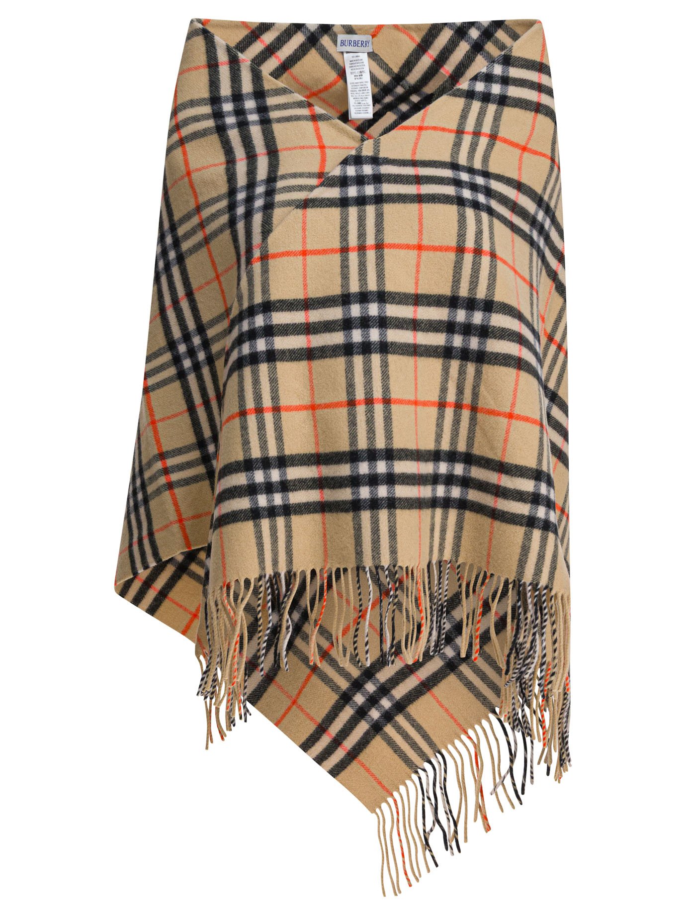 "Check" Wool and cashmere cape