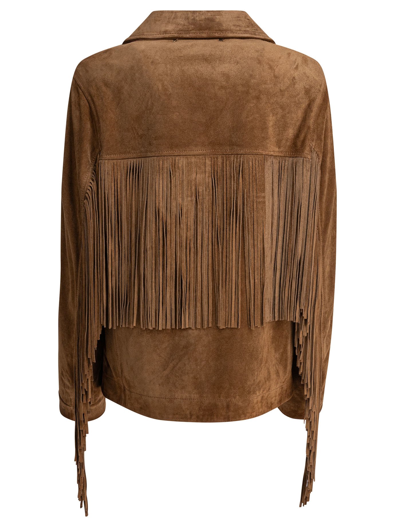 Suede jacket with bangs - Image 2