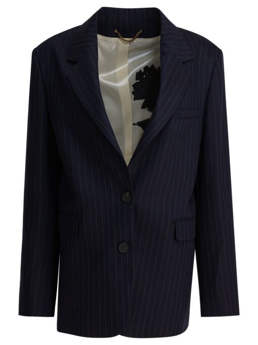 Single-breasted pinstripe blazer jacket