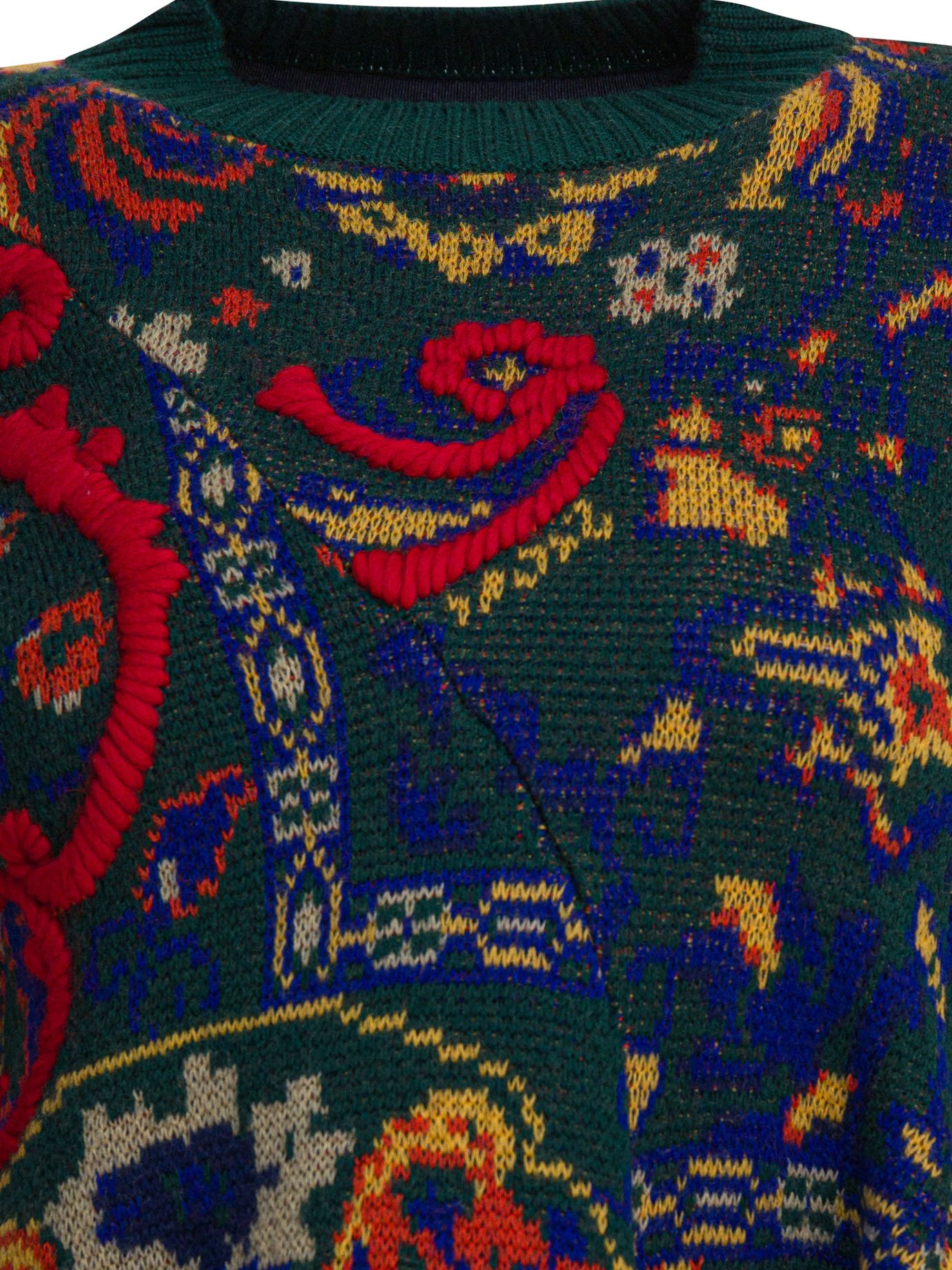 Floral jacquard knit sweater - Image 3