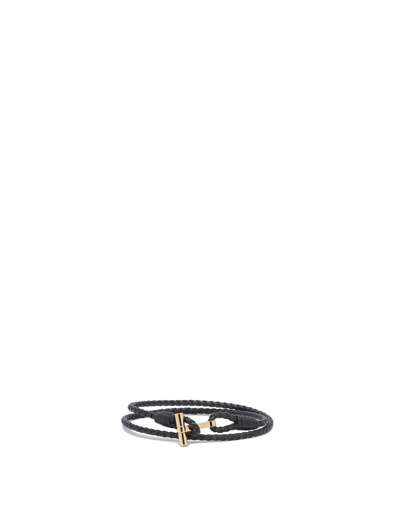 T-braided leather bracelet