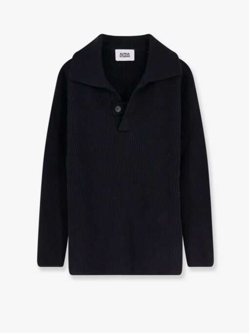 Wool polo sweater