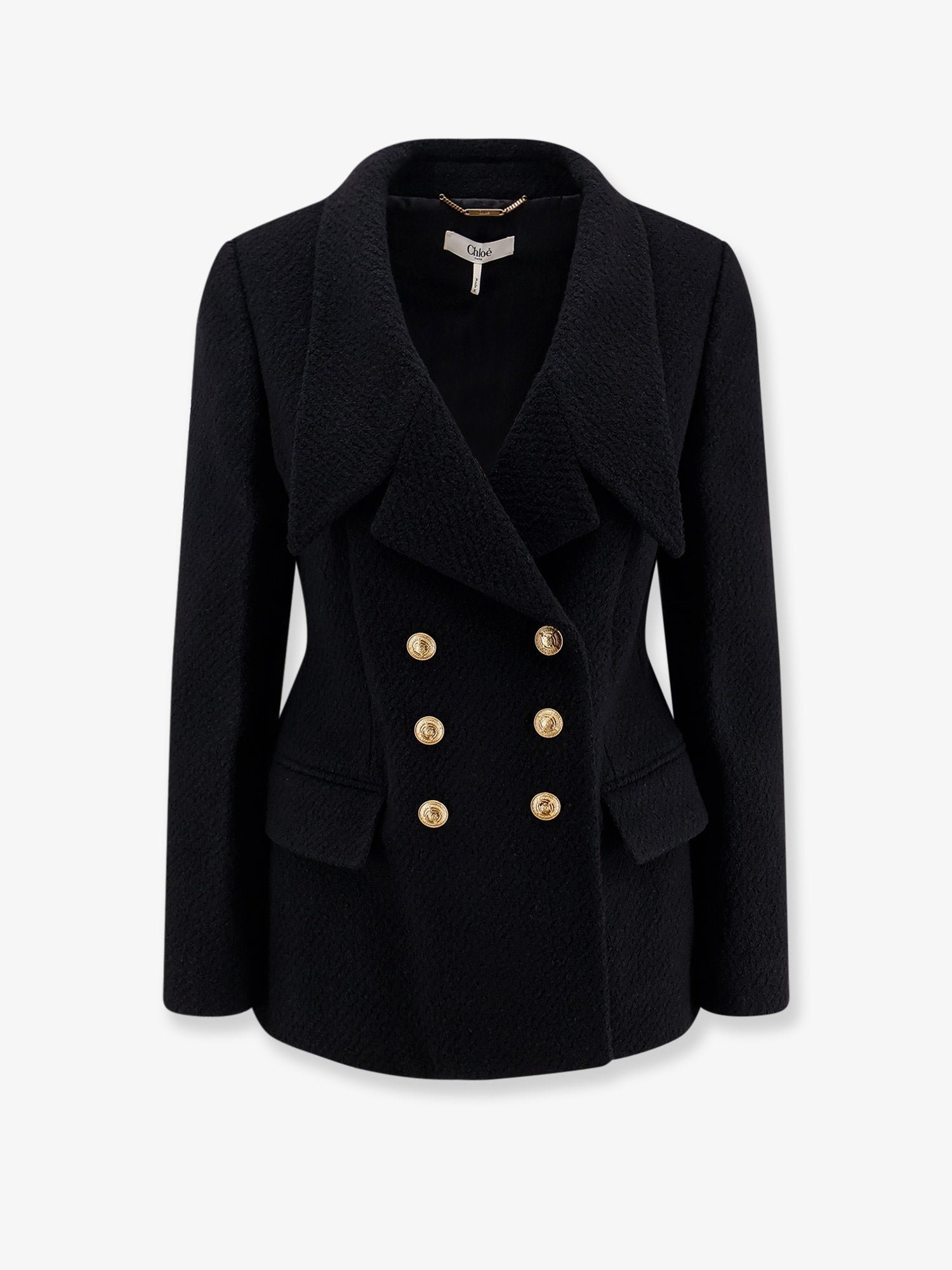 Double-breasted virgin wool blend blazer