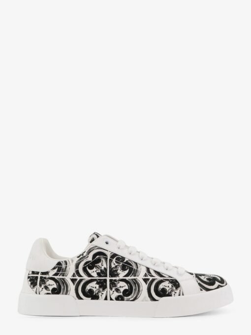 Portofino canvas sneakers with Maiolica print
