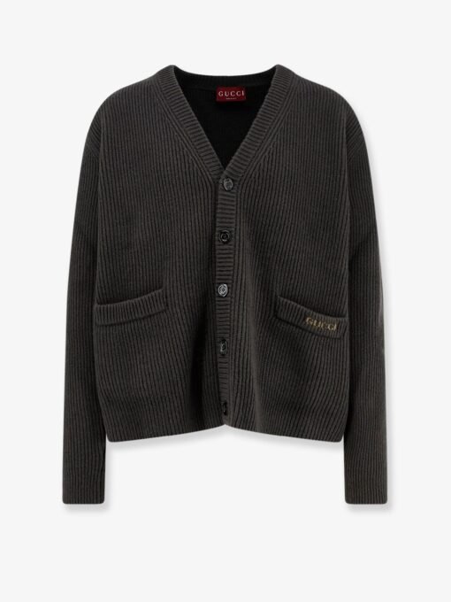 Ribbed wool and cashmere cardigan