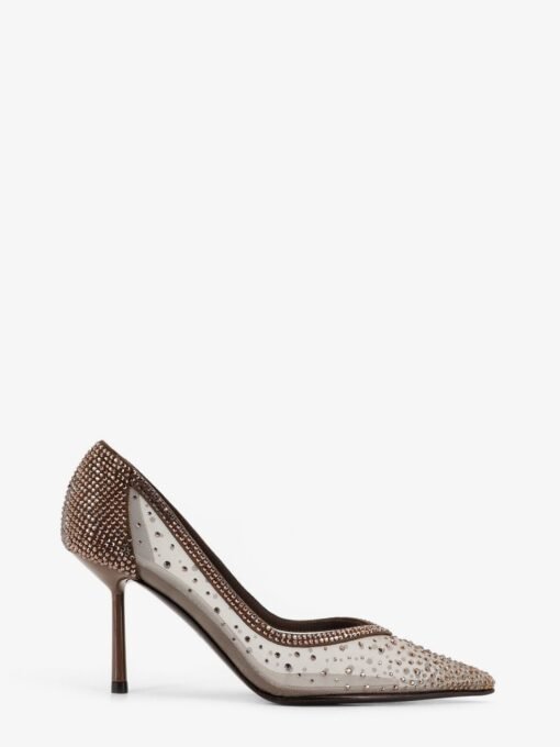Nicole mesh pumps with rhinestones