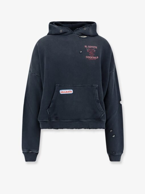 Paly cotton sweatshirt with Destroyed effect