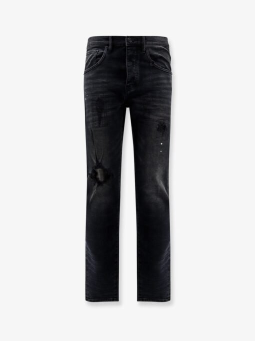 Dropped fit black denmim trousers