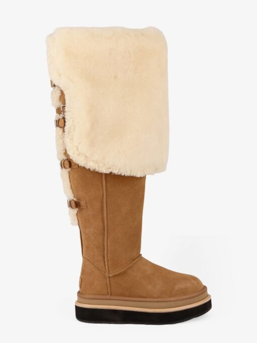 Suede and fur boots