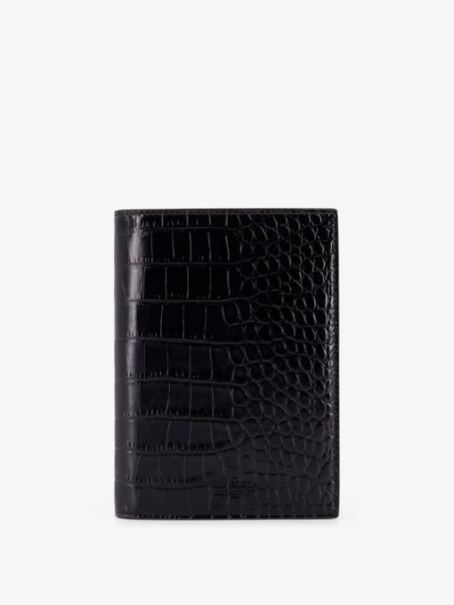 Crocodile-print leather wallet